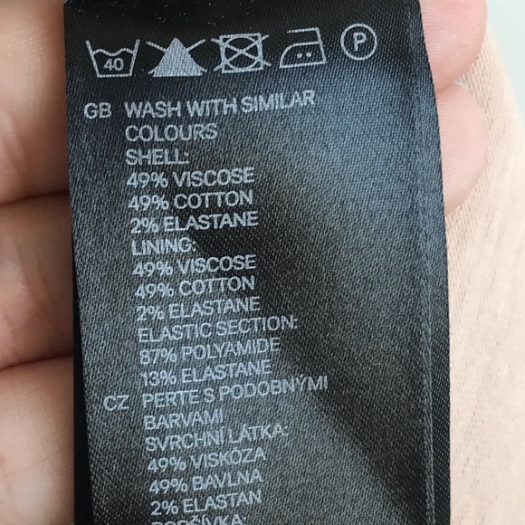 H&M Nude and Black Body Con Dress with Pencil Skirt - Size 8 - Picture 8 of 8